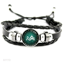 Load image into Gallery viewer, Zodiac Aquarius Leather Bracelets