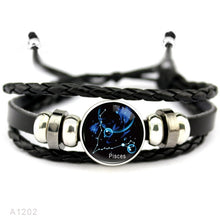 Load image into Gallery viewer, Zodiac Aquarius Leather Bracelets