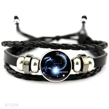 Load image into Gallery viewer, Zodiac Aquarius Leather Bracelets