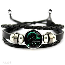 Load image into Gallery viewer, Zodiac Aquarius Leather Bracelets