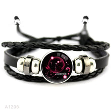 Load image into Gallery viewer, Zodiac Aquarius Leather Bracelets