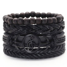 Load image into Gallery viewer, Black Brown Leather bracelets