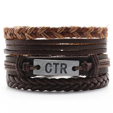 Load image into Gallery viewer, Black Brown Leather bracelets