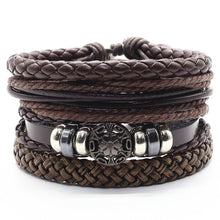 Load image into Gallery viewer, Black Brown Leather bracelets