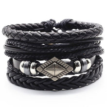 Load image into Gallery viewer, Black Brown Leather bracelets