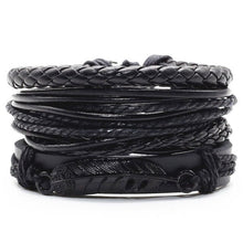 Load image into Gallery viewer, Black Brown Leather bracelets