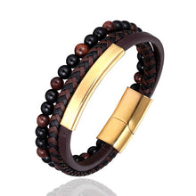 Load image into Gallery viewer, Male Jewelry Braided Leather Bracelet