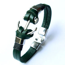 Load image into Gallery viewer, Anchor Leather Bracelet for Men