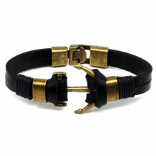 Load image into Gallery viewer, Anchor Leather Bracelet for Men