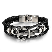 Load image into Gallery viewer, Anchor Leather Bracelet for Men