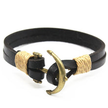 Load image into Gallery viewer, Anchor Leather Bracelet for Men