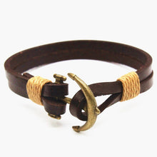 Load image into Gallery viewer, Anchor Leather Bracelet for Men