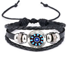 Load image into Gallery viewer, Iron Man Tony Stark Heart Leather Bracelet