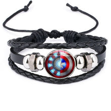 Load image into Gallery viewer, Iron Man Tony Stark Heart Leather Bracelet