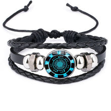 Load image into Gallery viewer, Iron Man Tony Stark Heart Leather Bracelet