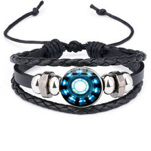 Load image into Gallery viewer, Iron Man Tony Stark Heart Leather Bracelet