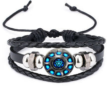 Load image into Gallery viewer, Iron Man Tony Stark Heart Leather Bracelet