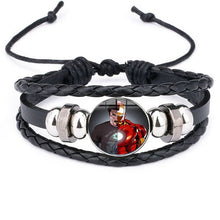 Load image into Gallery viewer, Iron Man Tony Stark Heart Leather Bracelet