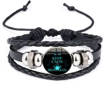 Load image into Gallery viewer, Iron Man Tony Stark Heart Leather Bracelet