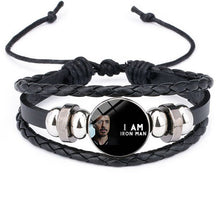 Load image into Gallery viewer, Iron Man Tony Stark Heart Leather Bracelet