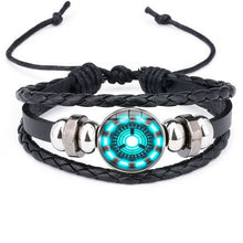 Load image into Gallery viewer, Iron Man Tony Stark Heart Leather Bracelet