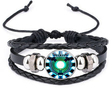 Load image into Gallery viewer, Iron Man Tony Stark Heart Leather Bracelet