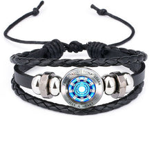 Load image into Gallery viewer, Iron Man Tony Stark Heart Leather Bracelet